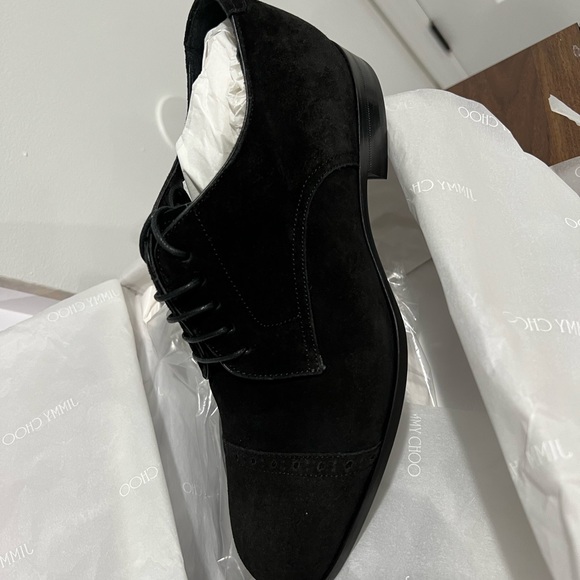 Mens black dress shoe jimmy Choo suede, laces - Picture 10 of 13